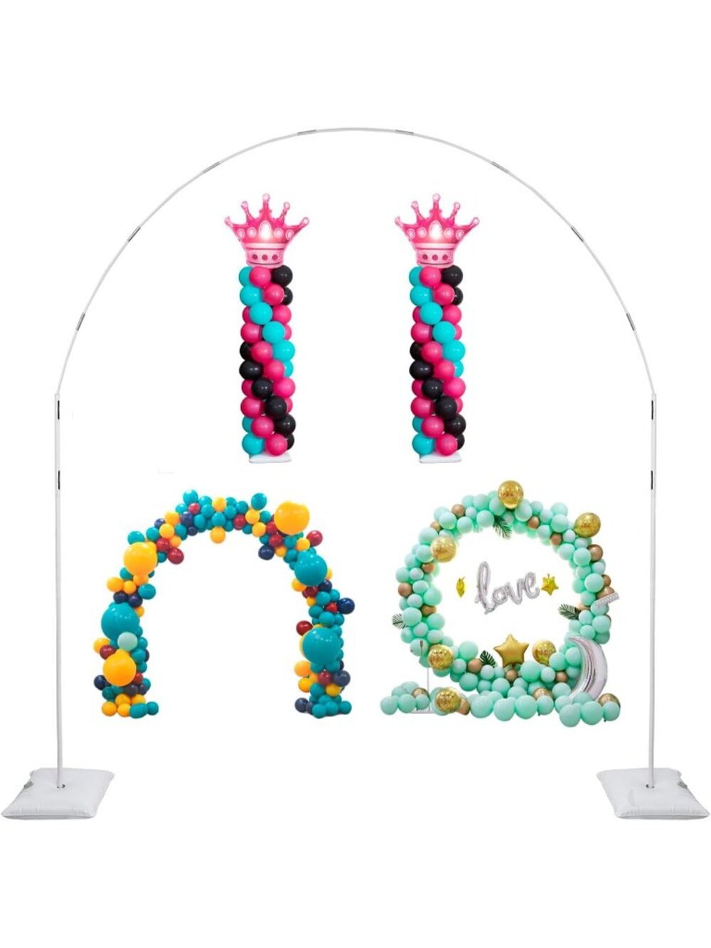 New Balloon Arch Stand, 7.5ft Large Round Backdrop Frame